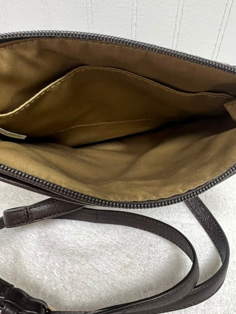 Coach Madison Cross Body Small Zebra Print Purse Brown - Picture 5 of 5
